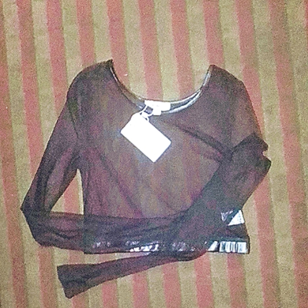 Sheer, Black, MY BOO Long-Sleeved, Belly Shirt